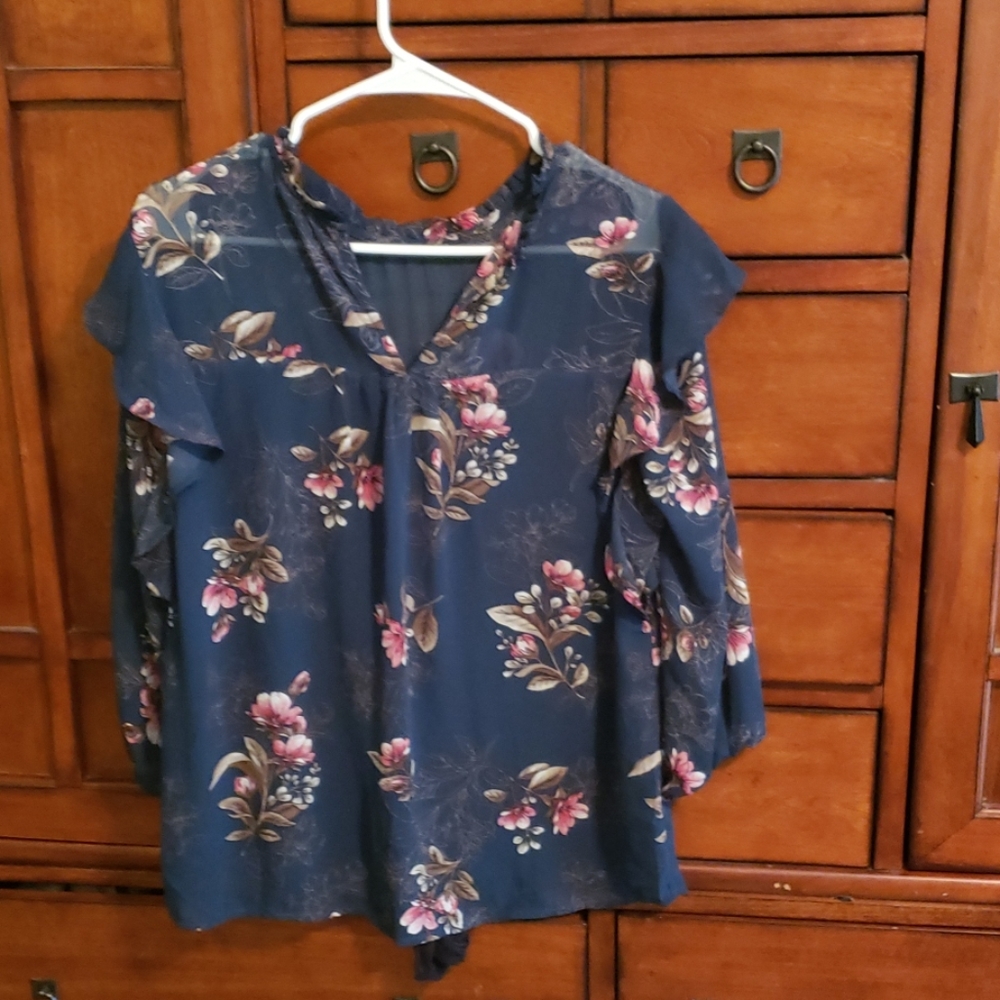 Monteau Sheer Blouse with Attached Cami